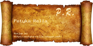 Petyka Rella névjegykártya
